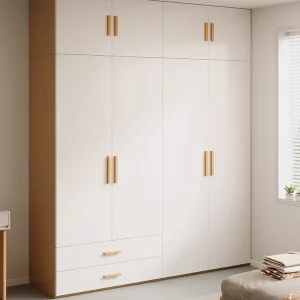 Extra Tall 4-Door Wardrobe with Top Cabinets & Drawers, Wholesale Bulk Supply for E-commerce Sellers