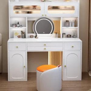 Wholesale Glass Top Makeup Vanity with Storage - Nankang Factory Direct