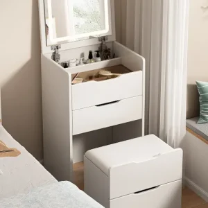 Wholesale Retractable Makeup Vanity with Flip Top Mirror - Nankang Furniture Factory