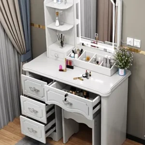 Wholesale European White Carved Makeup Vanity with LED Mirror - Nankang Factory