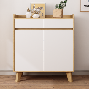 Two-door Shoe Cabinet  - Nordic Style  Wooden Shoe Storage Cabinet